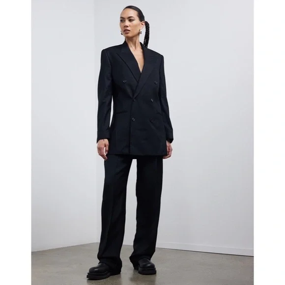 NWT EYTYS Milo Blazer in Black Oversized Boxy Minimalist Sophisticated Business - Picture 5 of 10